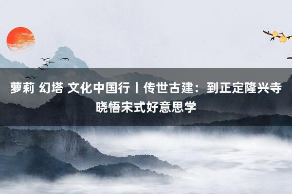 萝莉 幻塔 文化中国行丨传世古建：到正定隆兴寺晓悟宋式好意思学