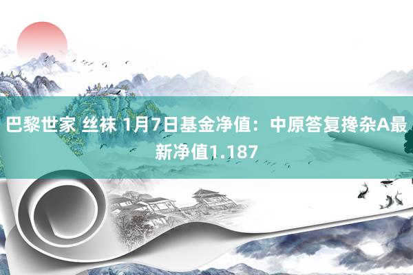 巴黎世家 丝袜 1月7日基金净值：中原答复搀杂A最新净值1.187