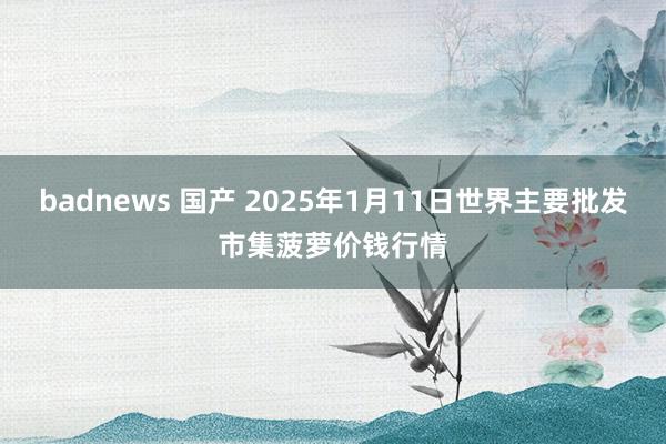 badnews 国产 2025年1月11日世界主要批发市集菠萝价钱行情