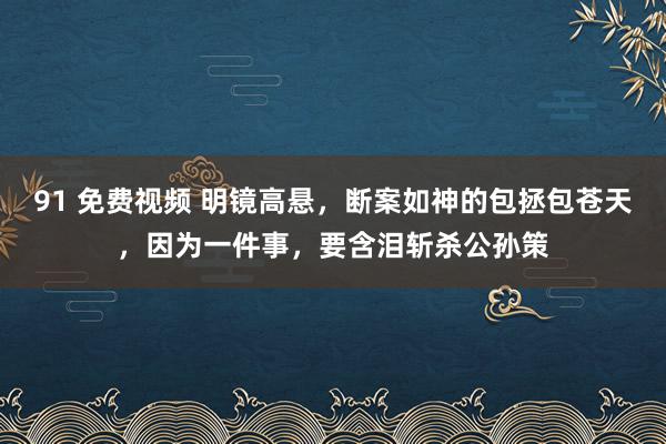 91 免费视频 明镜高悬，断案如神的包拯包苍天，因为一件事，要含泪斩杀公孙策