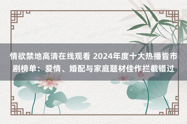 情欲禁地高清在线观看 2024年度十大热播皆市剧榜单：爱情、婚配与家庭题材佳作拦截错过