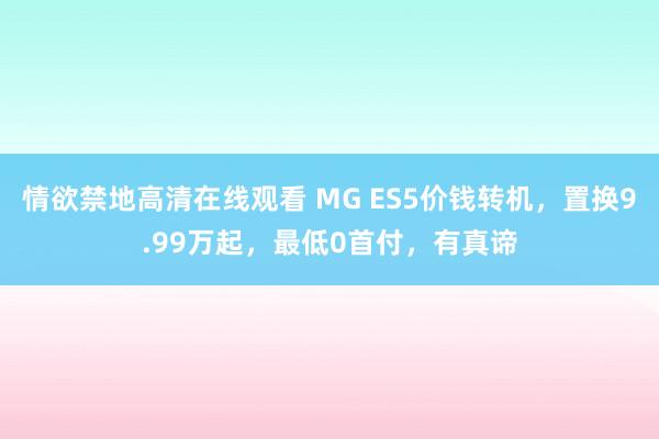 情欲禁地高清在线观看 MG ES5价钱转机，置换9.99万起，最低0首付，有真谛