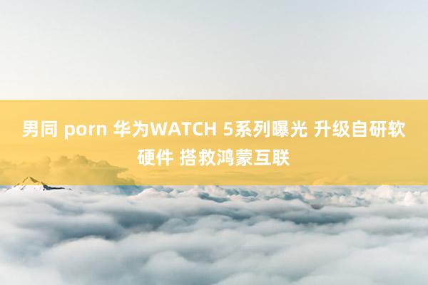 男同 porn 华为WATCH 5系列曝光 升级自研软硬件 搭救鸿蒙互联